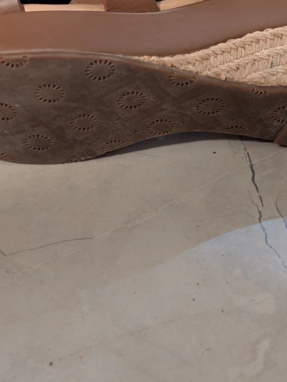 UGG Brown Braided-Strap Wedge Sandals